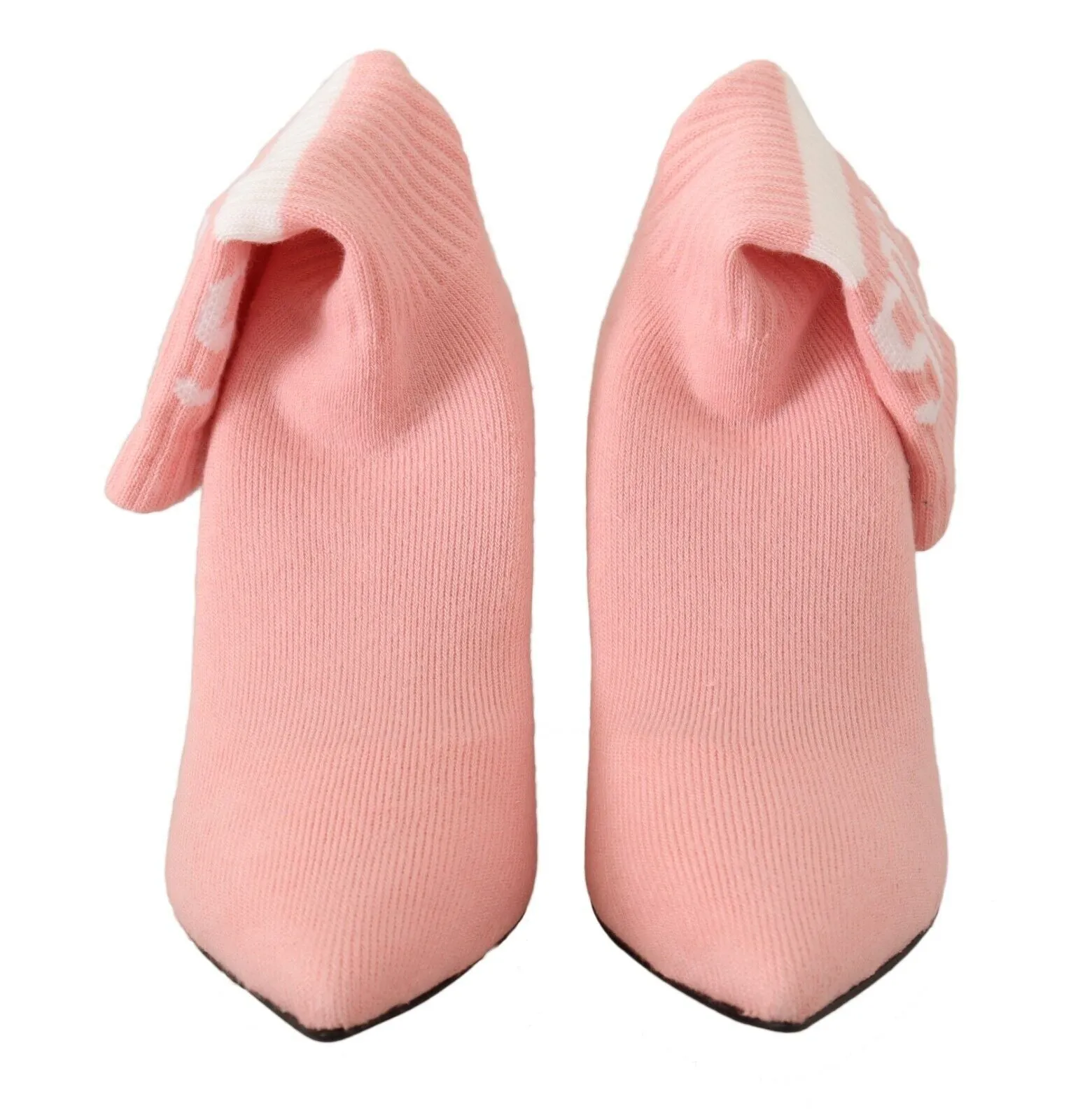 GCDS Suede Logo Socks Block Heel Ankle Boots Women's Shoes