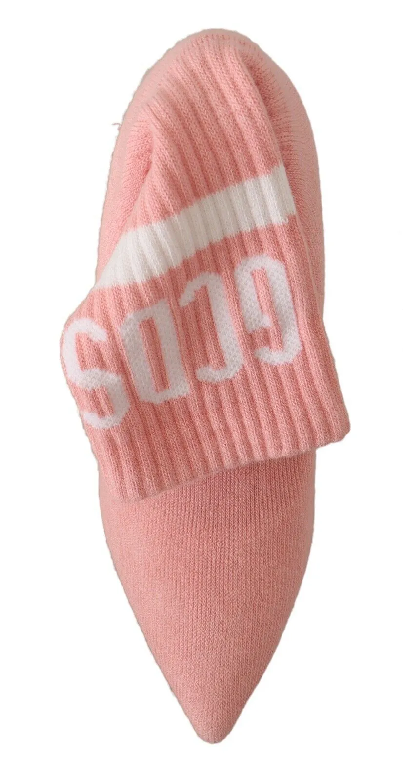 GCDS Suede Logo Socks Block Heel Ankle Boots Women's Shoes