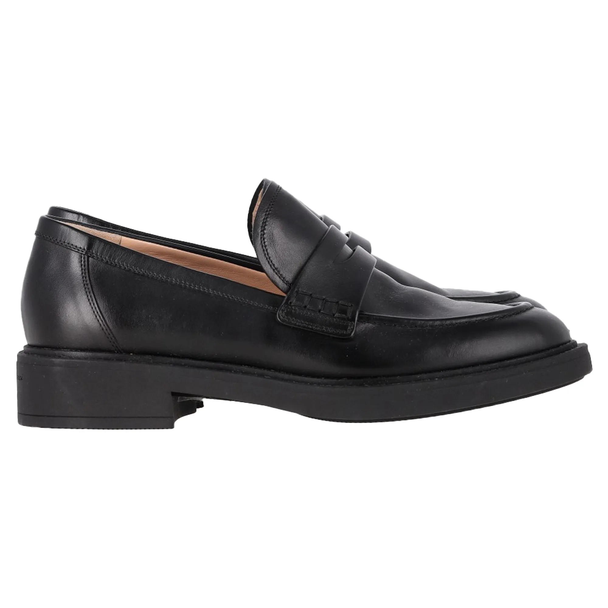 Gianvito Rossi Harris Penny Loafers in Black Leather