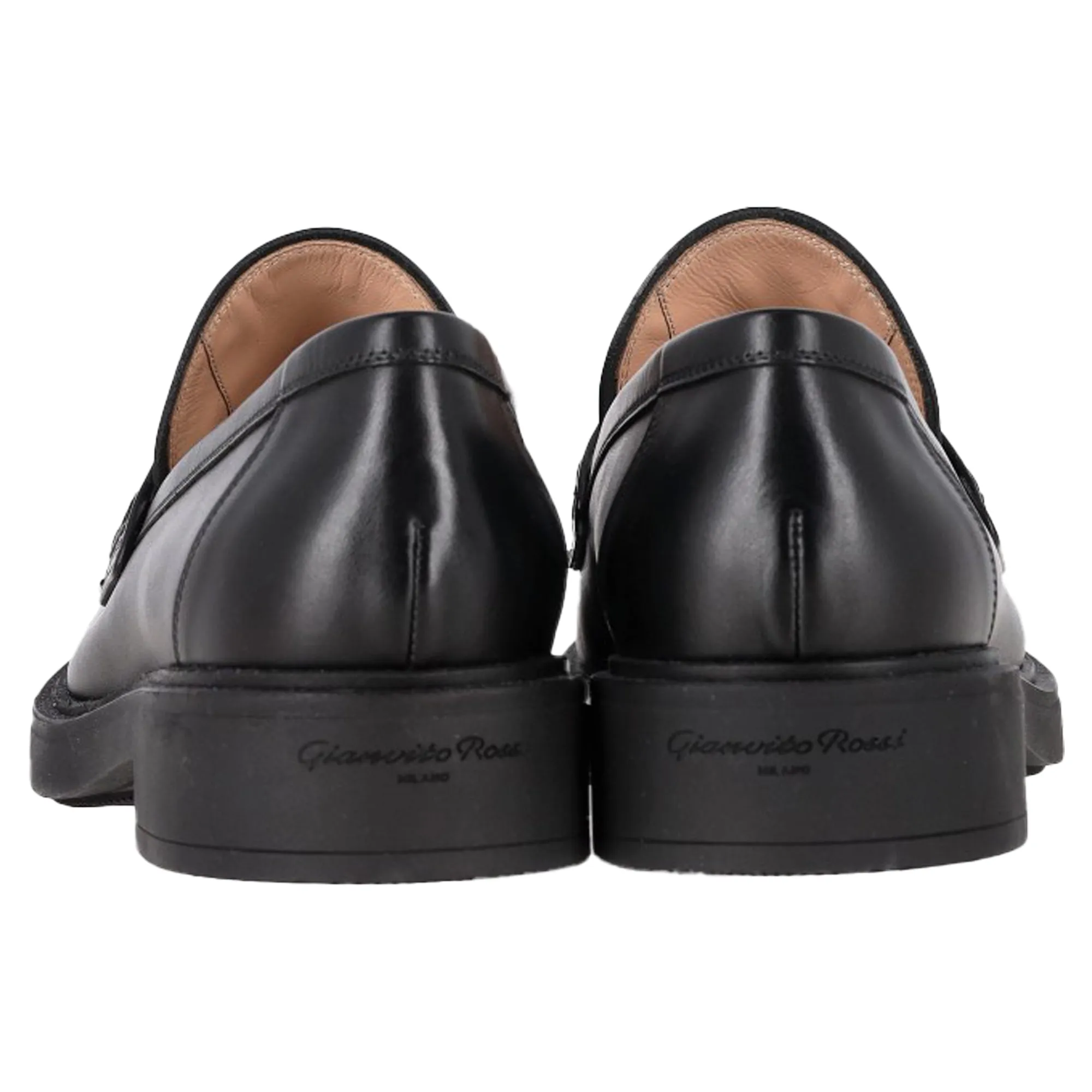Gianvito Rossi Harris Penny Loafers in Black Leather