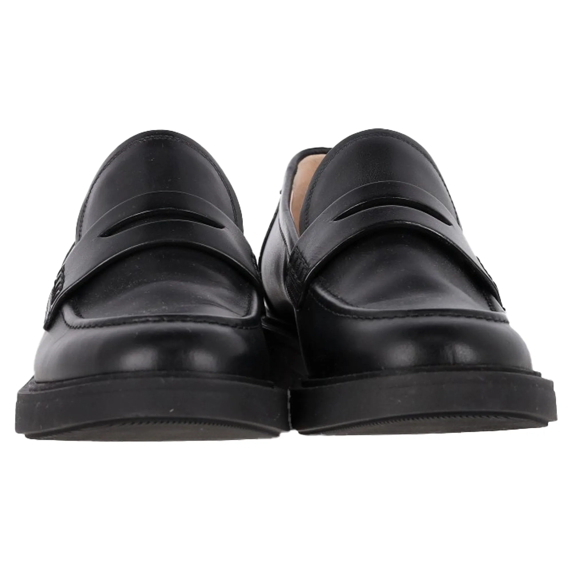 Gianvito Rossi Harris Penny Loafers in Black Leather