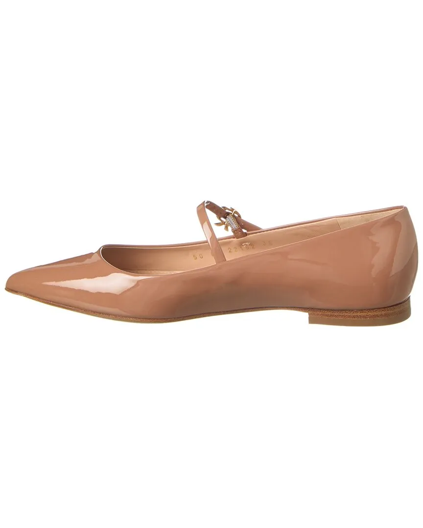 Gianvito Rossi Ribbon Jane Patent Ballerina Flat