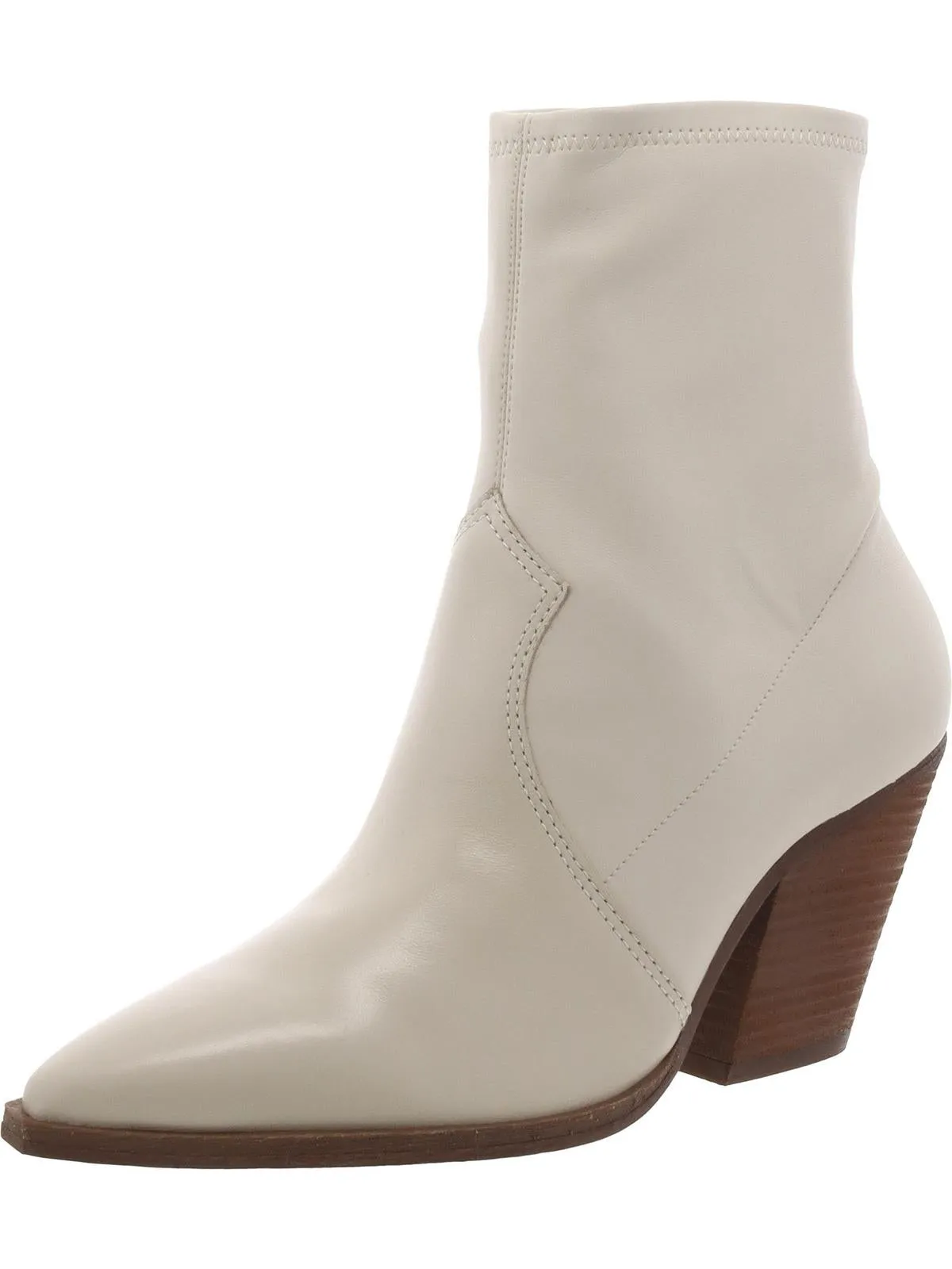Gilemini Womens Faux Leather Stacked Heel Mid-Calf Boots