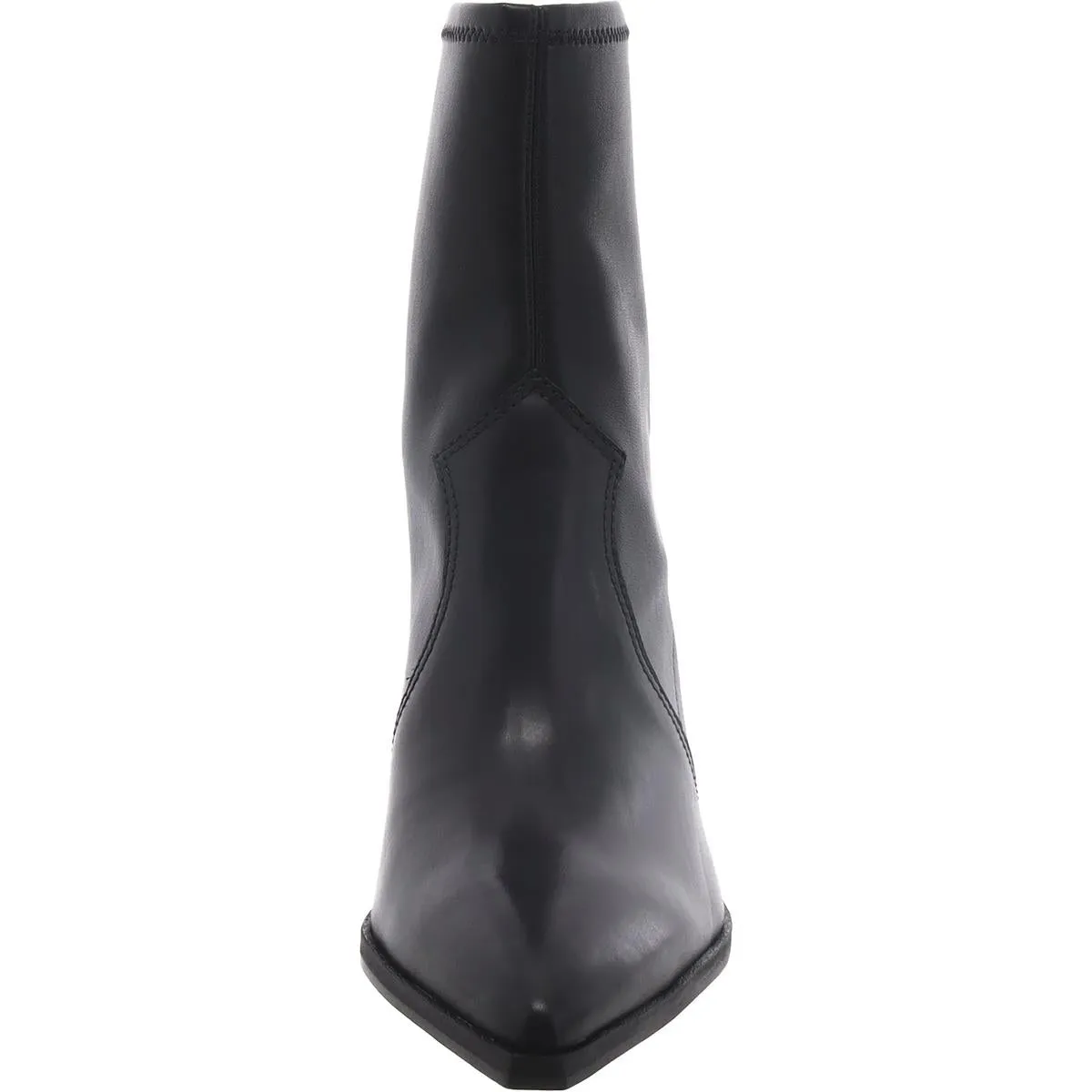 Gilemini Womens Faux Leather Stacked Heel Mid-Calf Boots