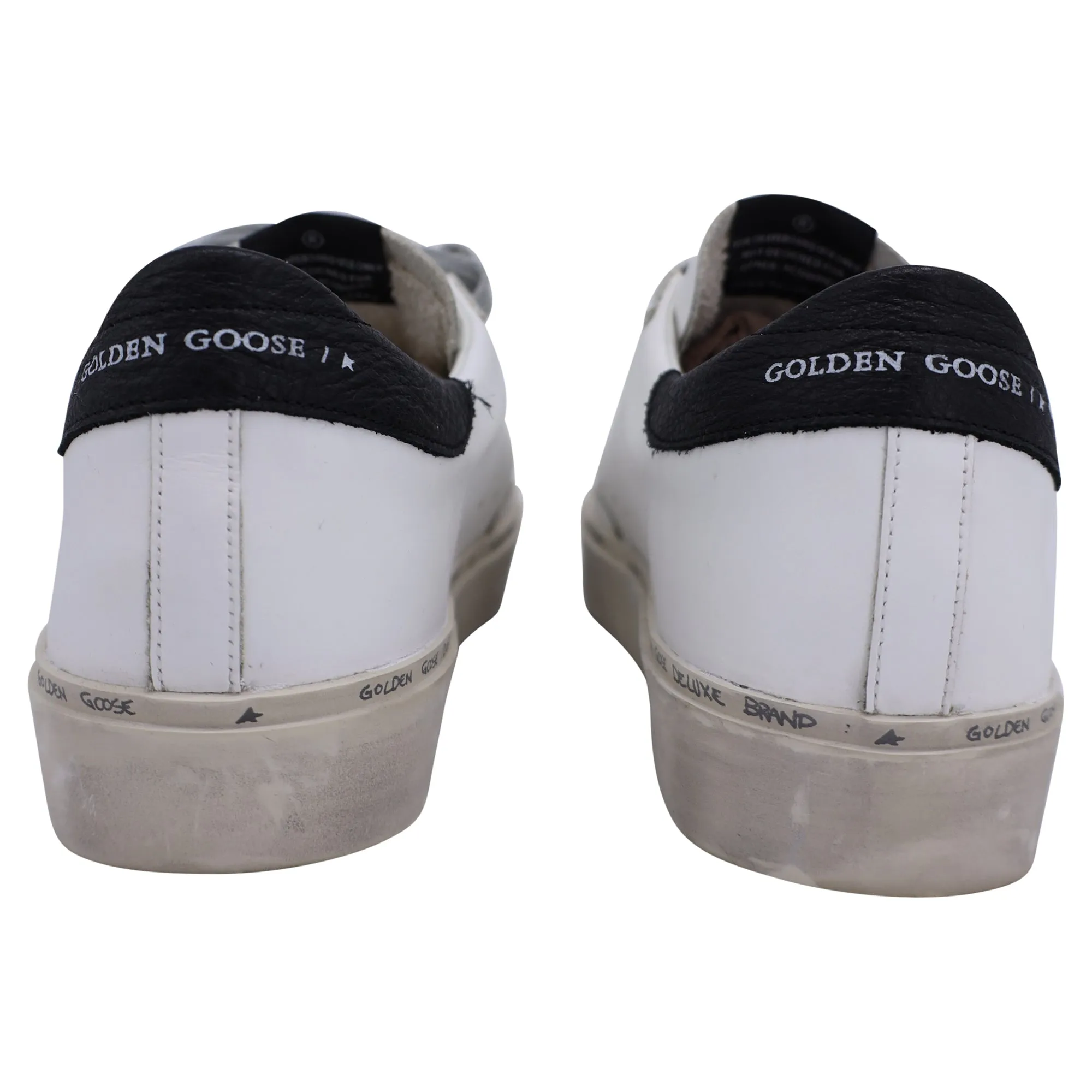 Golden Goose Hi Star with Metallic Star Low-Top Sneakers in White Leather