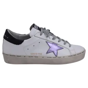 Golden Goose Hi Star with Metallic Star Low-Top Sneakers in White Leather