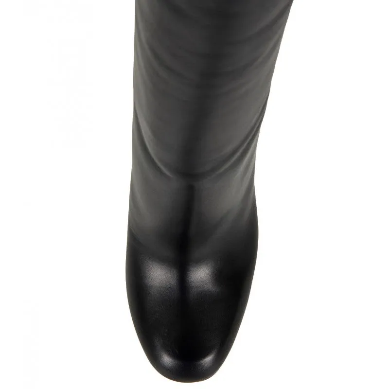 Gucci Black Jacqueline studded mid heel tall boot