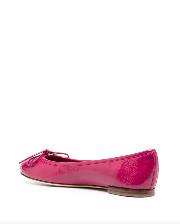Gucci high-shine bow ballerina shoes