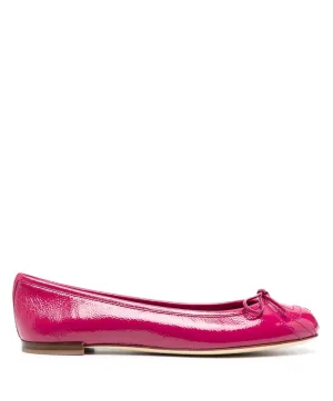 Gucci high-shine bow ballerina shoes