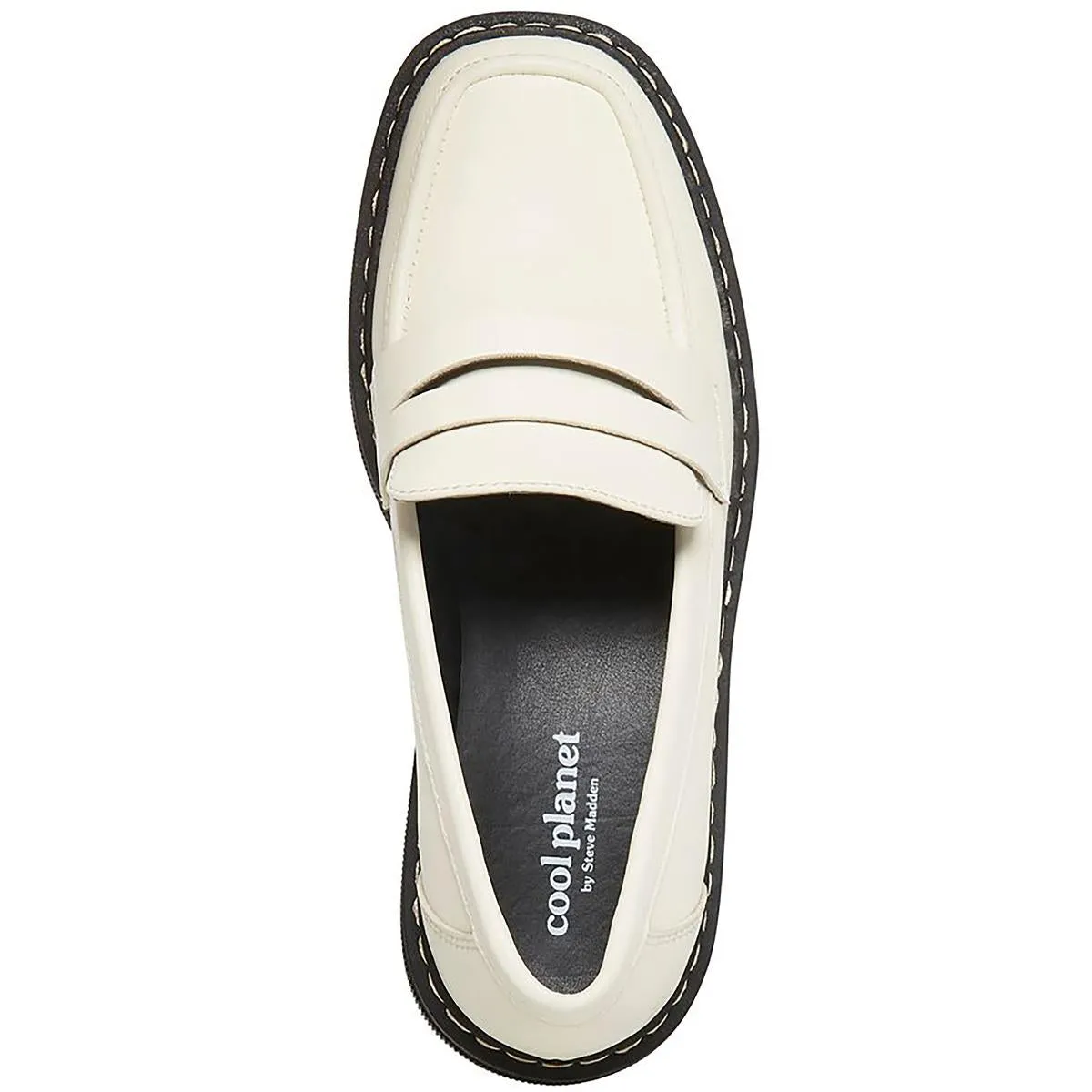 Haazel Womens Faux Leather Platform Loafers