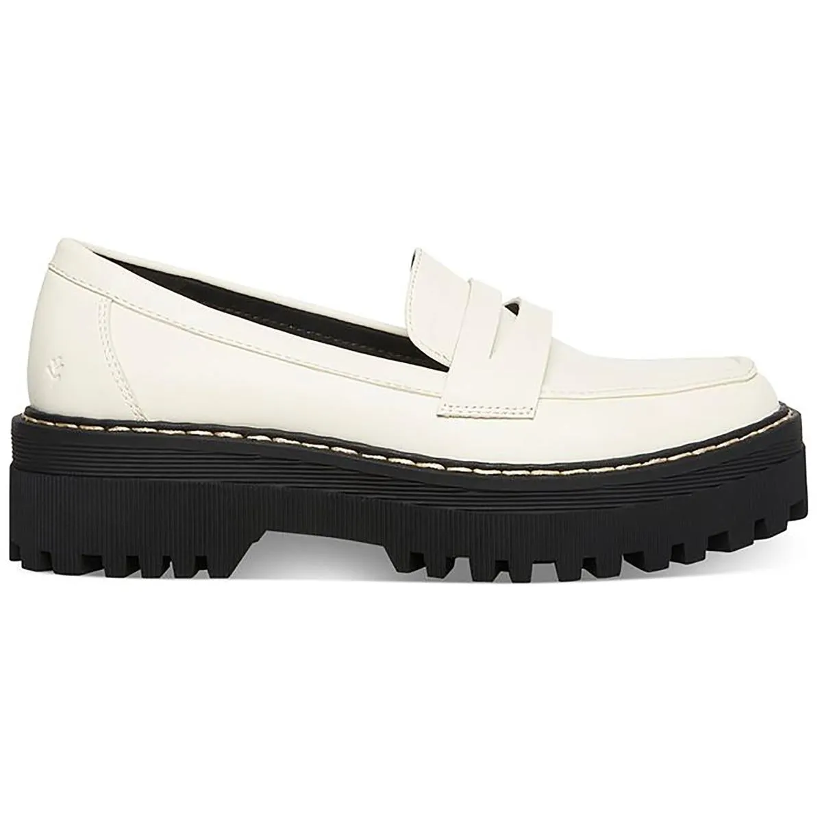 Haazel Womens Faux Leather Platform Loafers