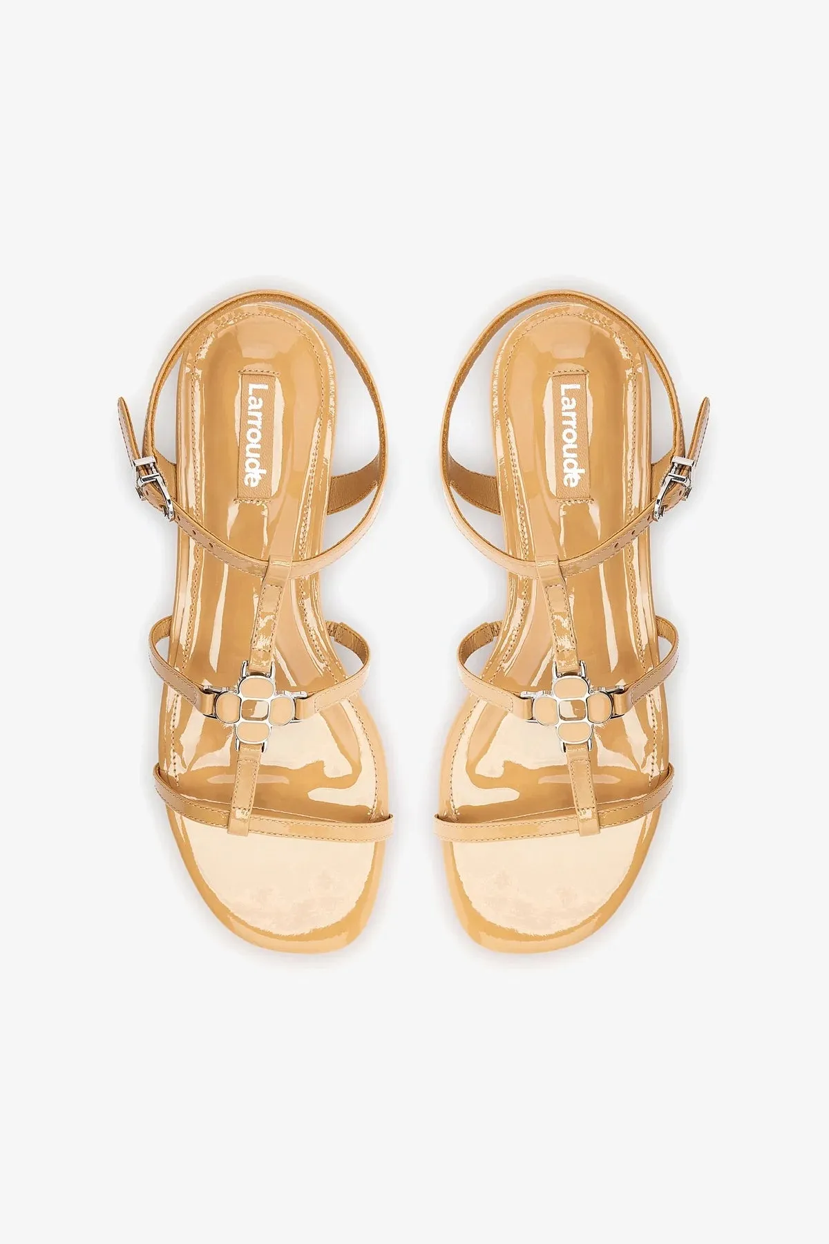 Hana Flat In Tan Patent Leather