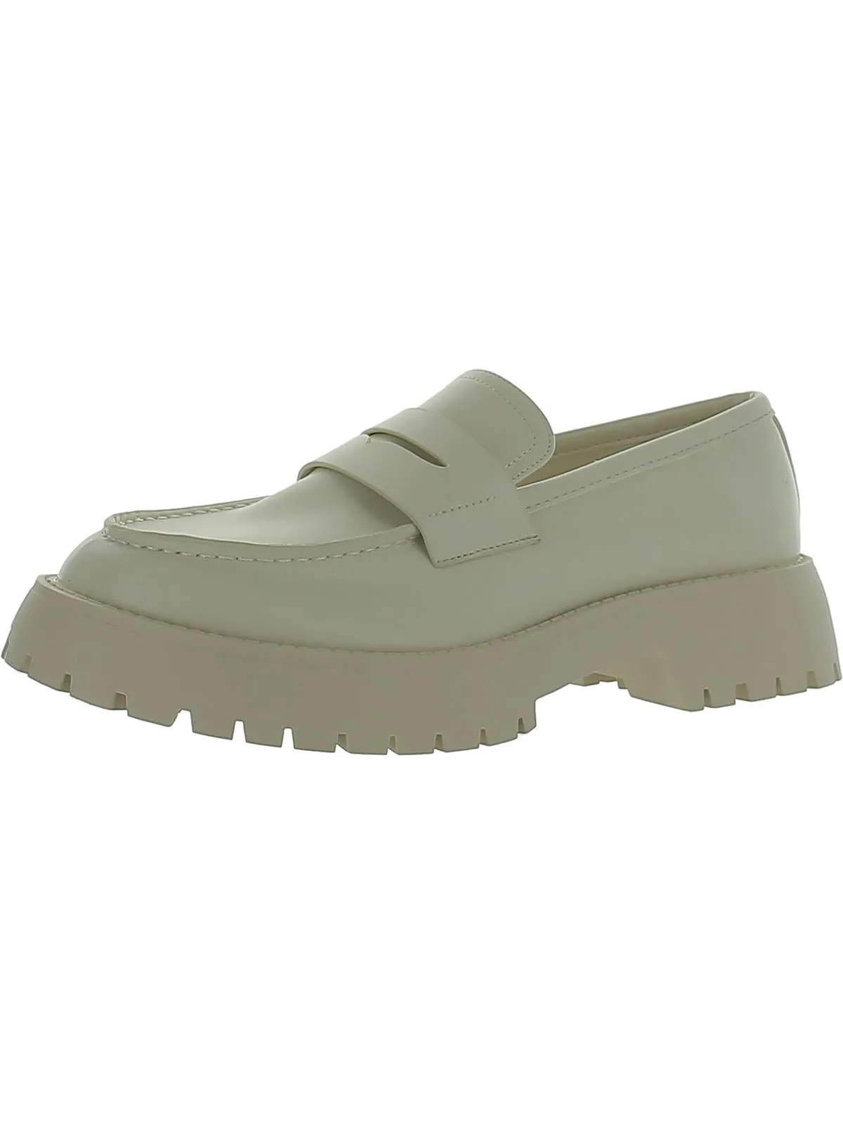 Heaathr Womens Patent Lug Sole Loafers