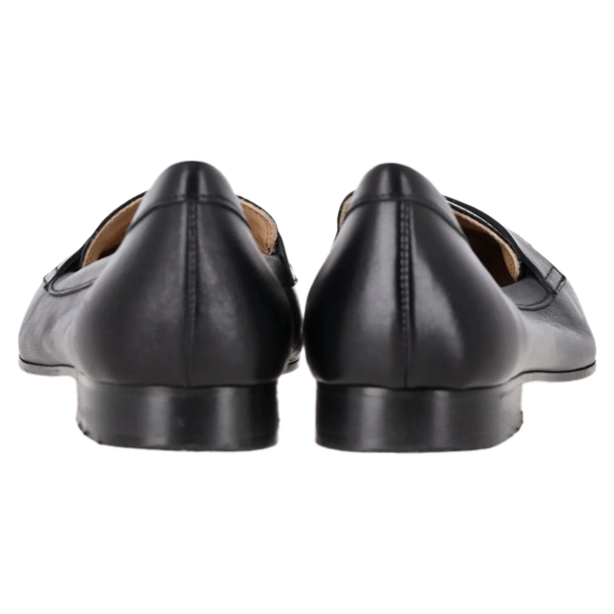 Iris & Ink Penny Loafers in Black Leather