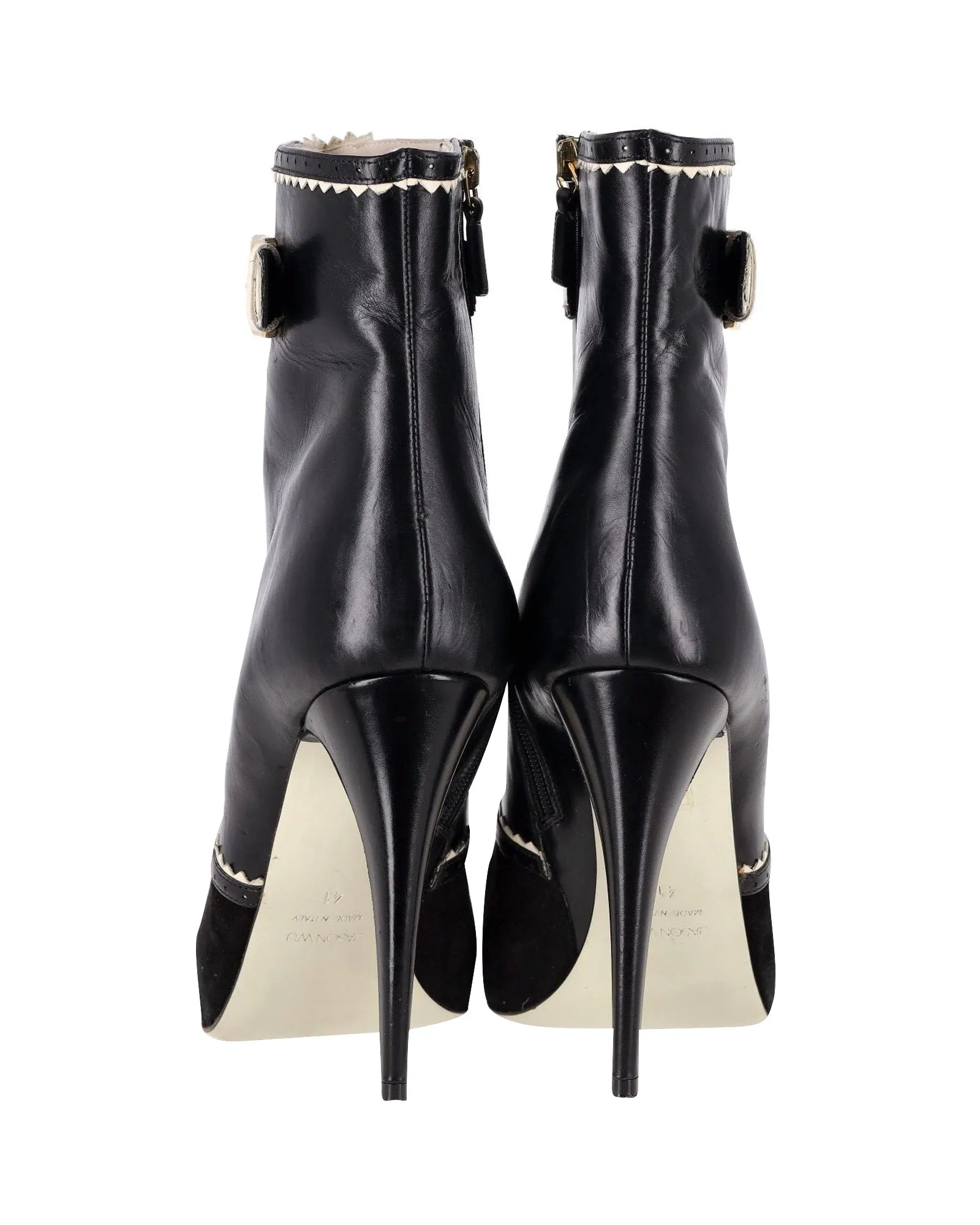 Jason Wu Alexis High Heel Ankle Boots in Black Leather