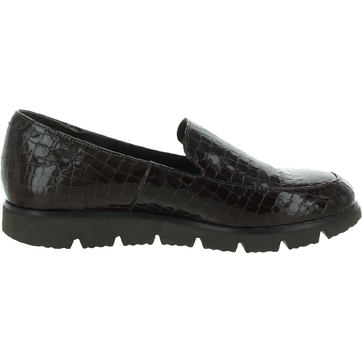 Jimmy Womens Faux Leather Slip On Loafers