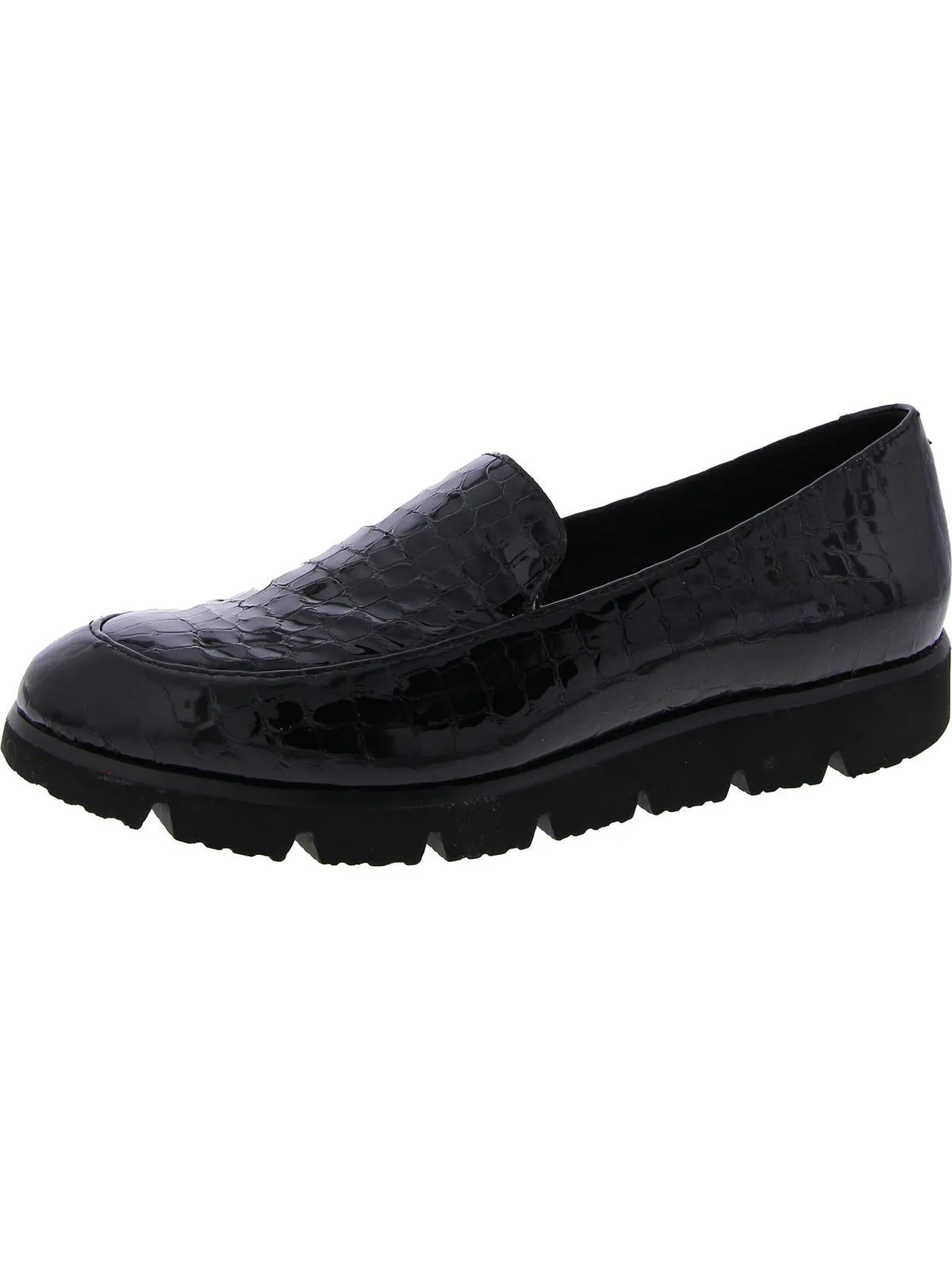 Jimmy Womens Faux Leather Slip On Loafers