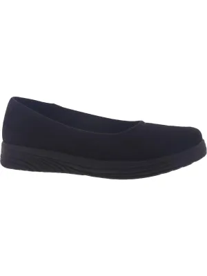 Joyous Womens Faux Leather Slip On Ballet Flats
