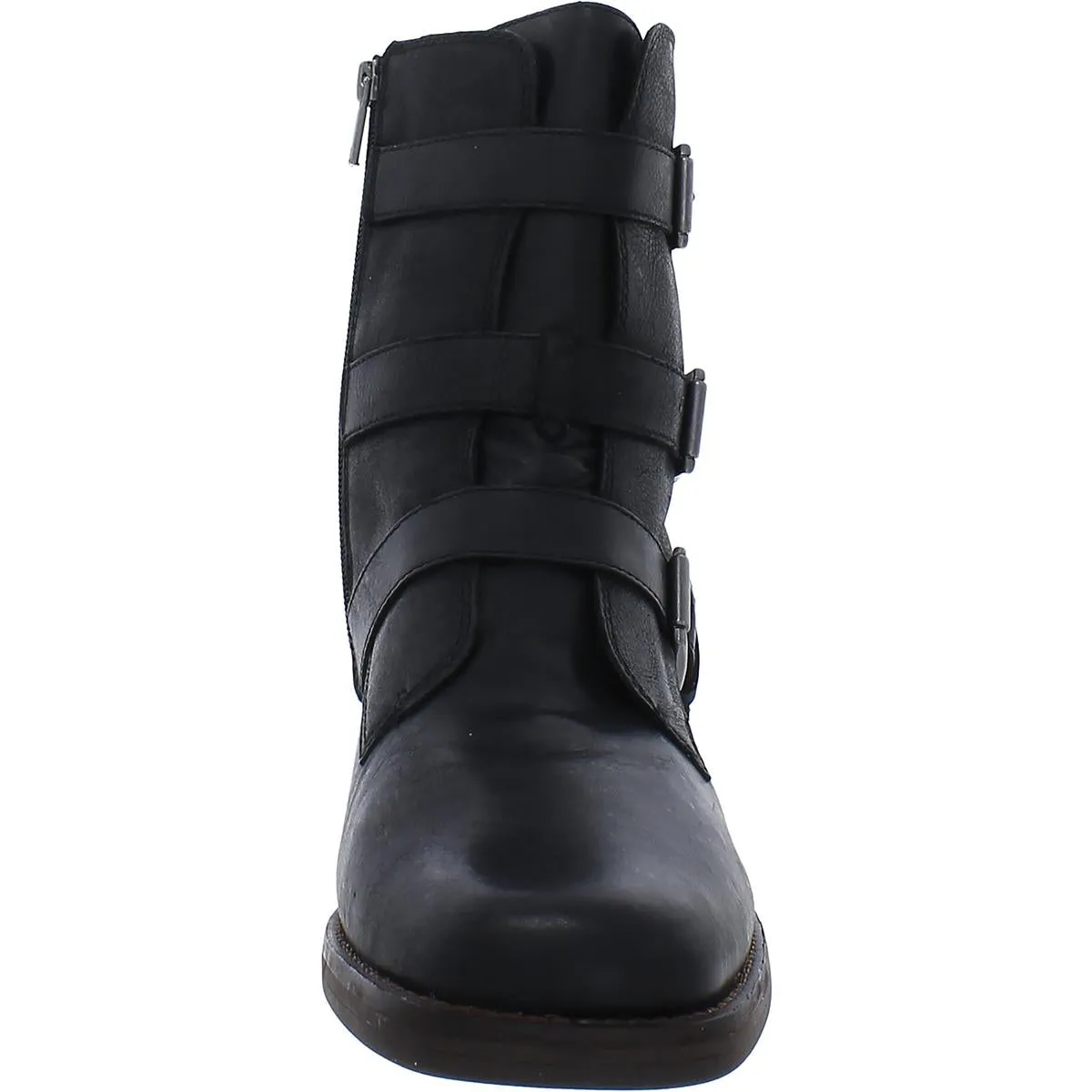 Katriny Womens Leather Square Toe Mid-Calf Boots