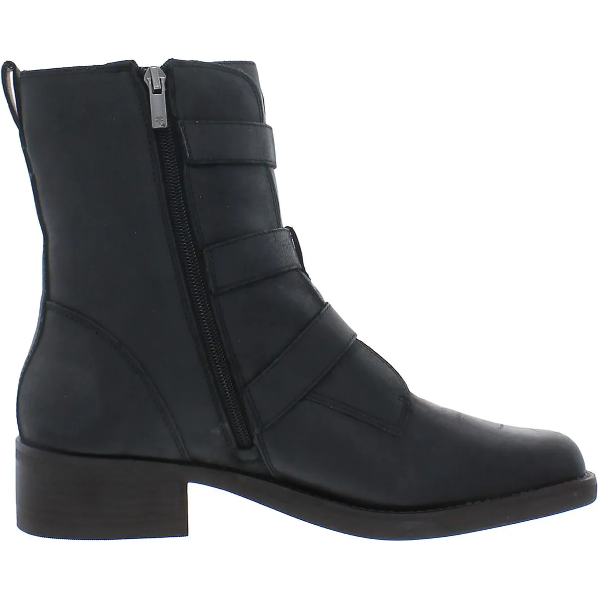 Katriny Womens Leather Square Toe Mid-Calf Boots