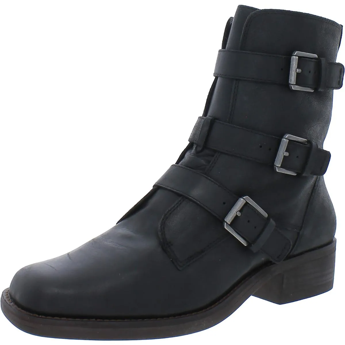 Katriny Womens Leather Square Toe Mid-Calf Boots