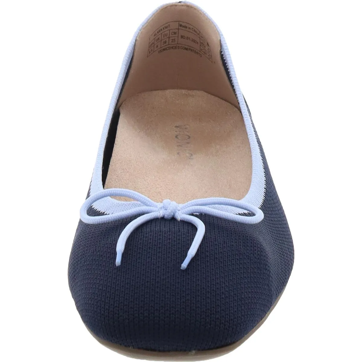 Klara Knit Womens Bow Knit Ballet Flats