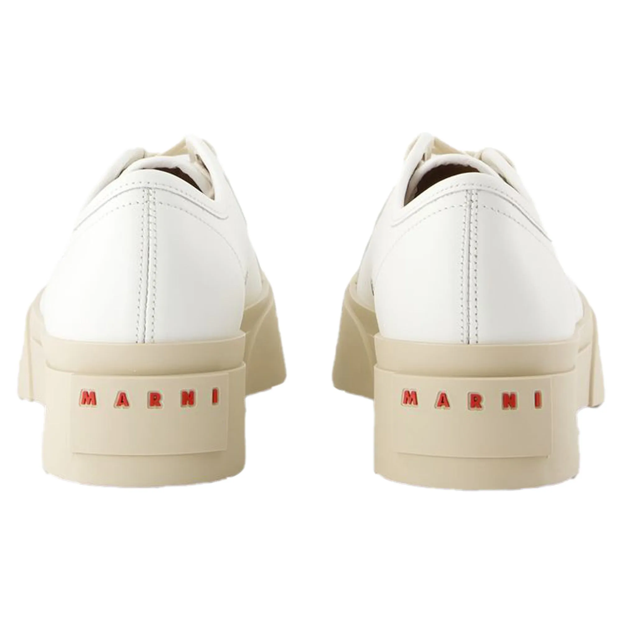 Laced Up Sneakers - Marni - Leather - White
