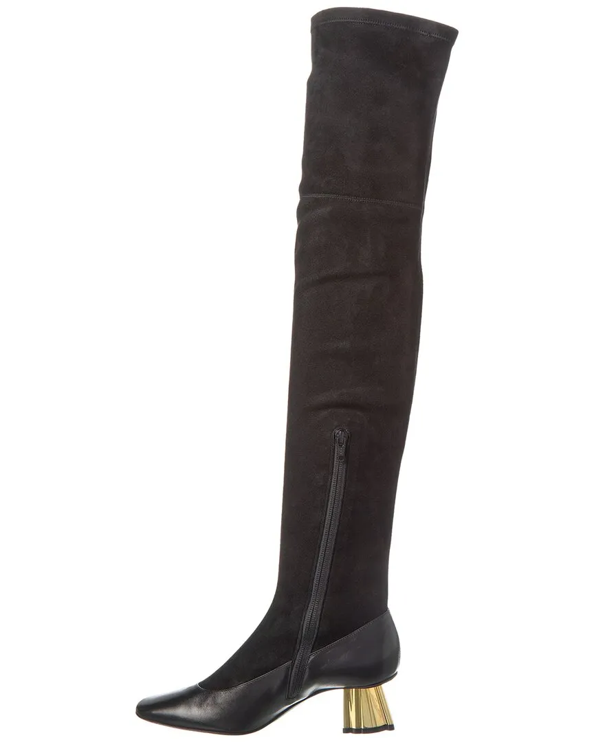 LANVIN M&E Suede Over-The-Knee Boot