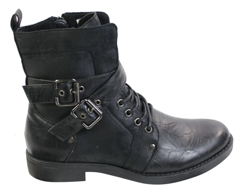 Leather Ankle Boots With Buckle