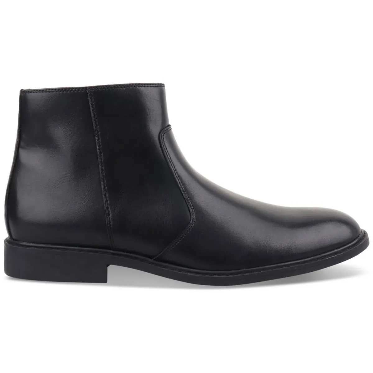 LIAM Mens Faux Leather Side Zipper Chelsea Boots