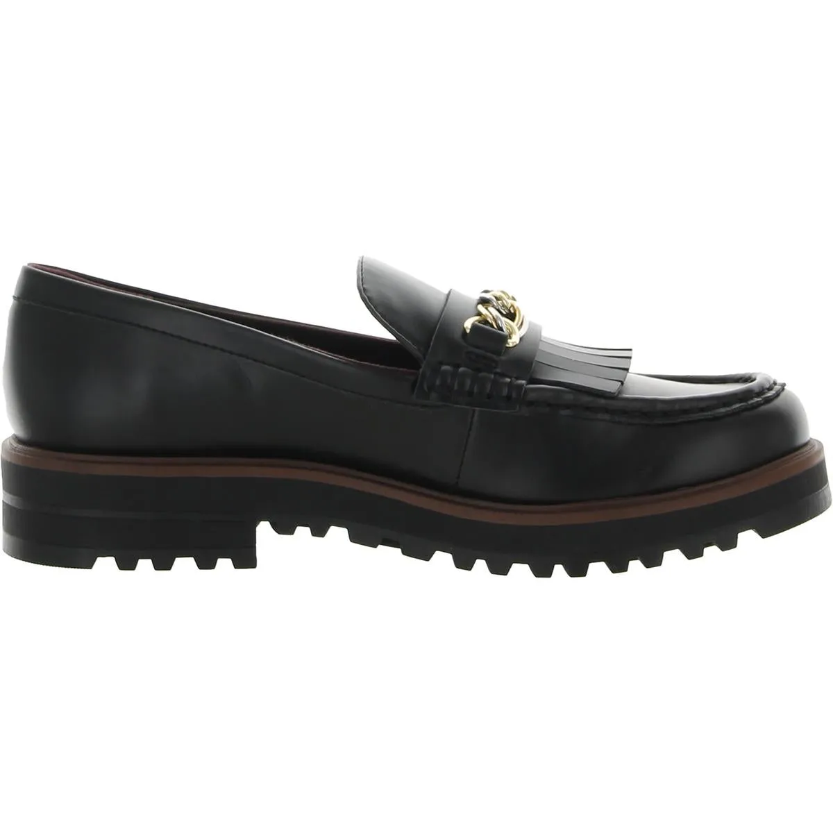 Limit Moc Womens Faux Leather Chain Loafers