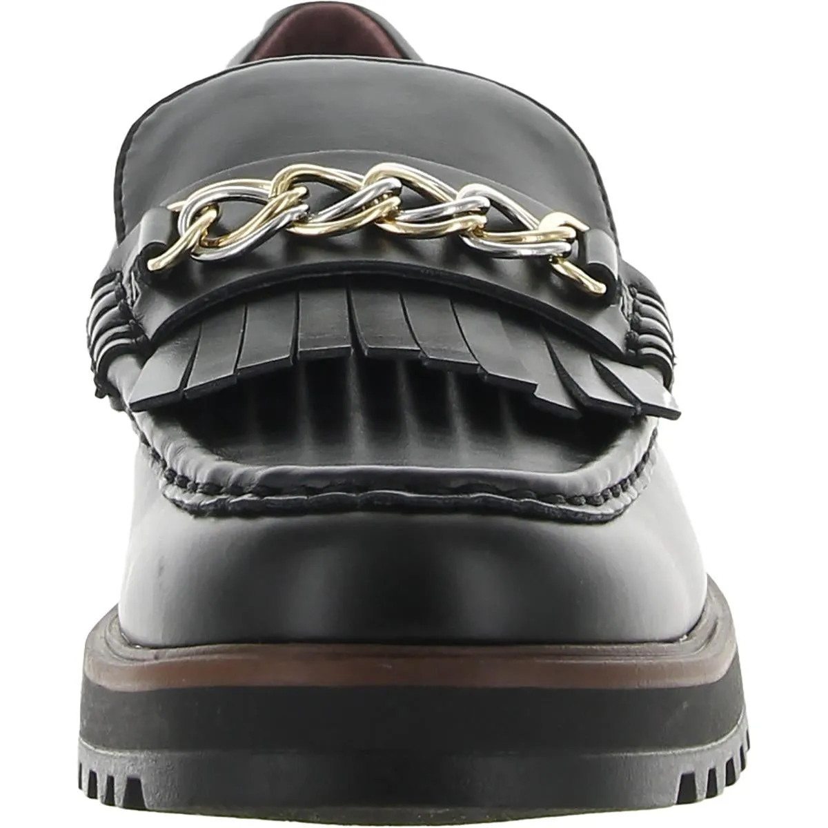 Limit Moc Womens Faux Leather Chain Loafers