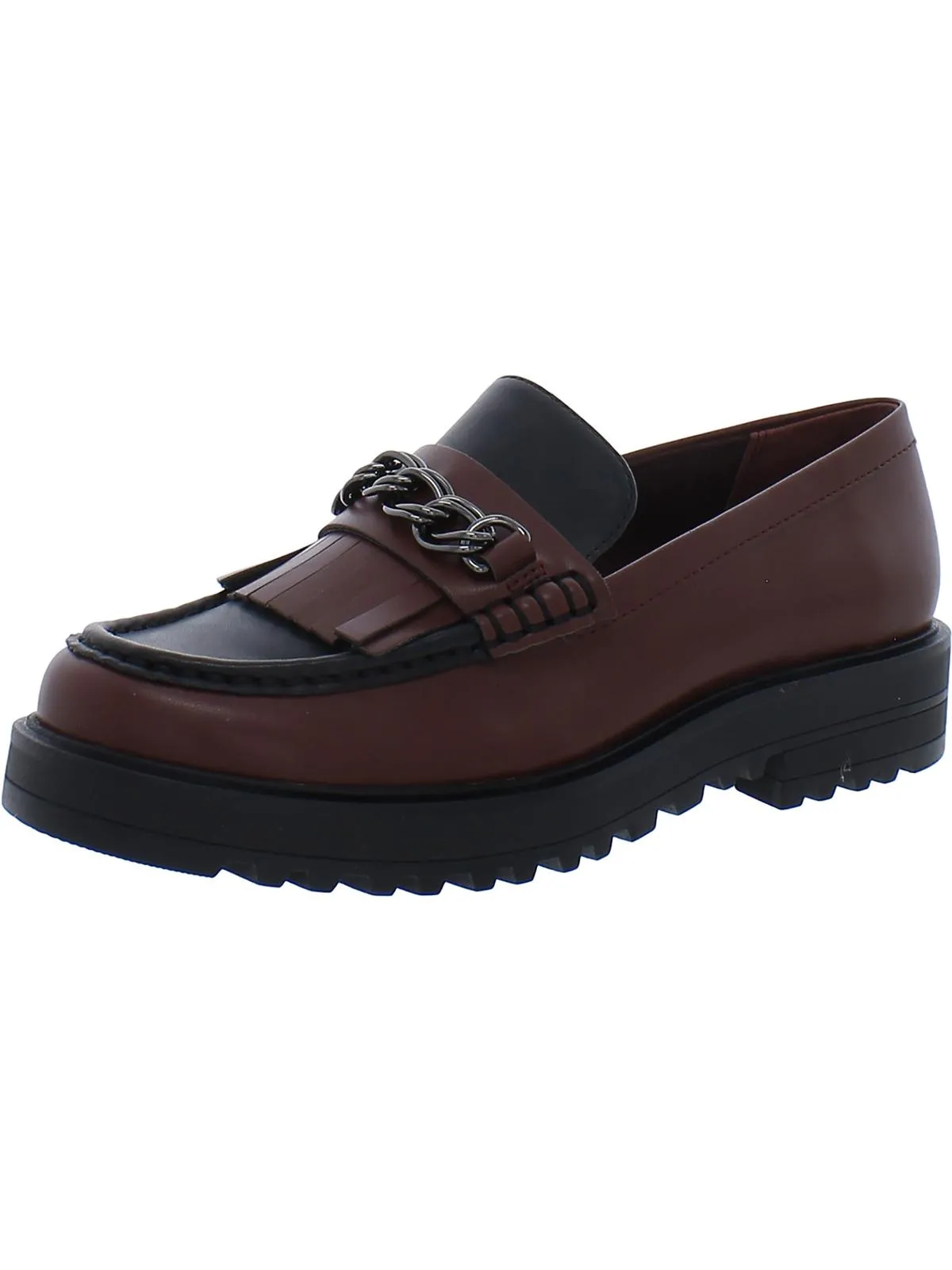 Limit Moc Womens Faux Leather Chain Loafers