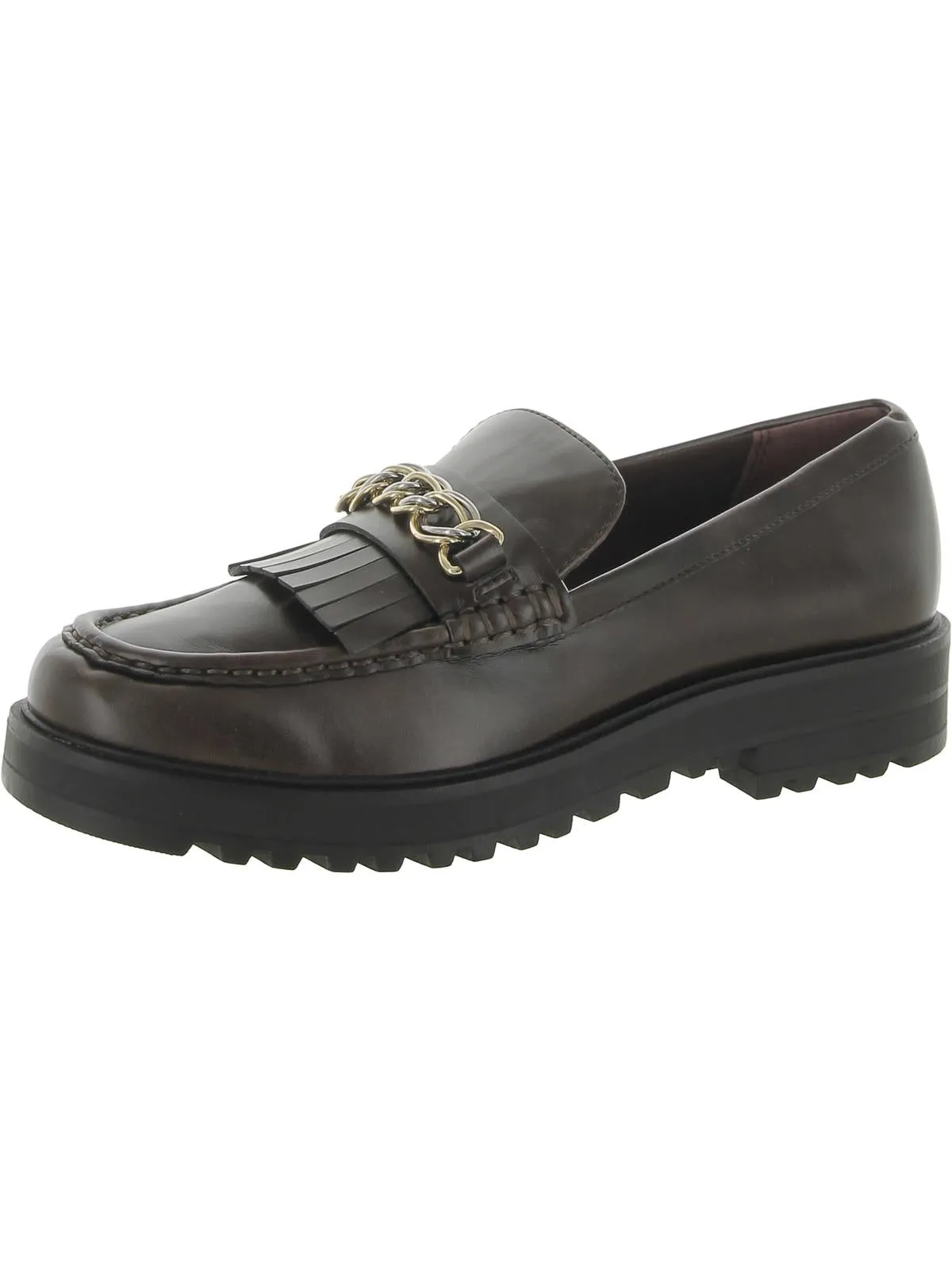 Limit Moc Womens Faux Leather Chain Loafers
