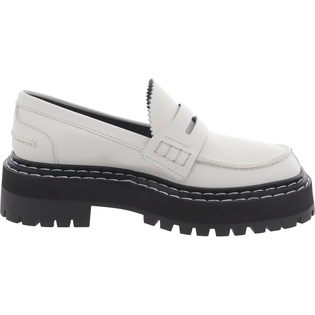 Lugsole Loafer Womens Leather Block Heel Loafers