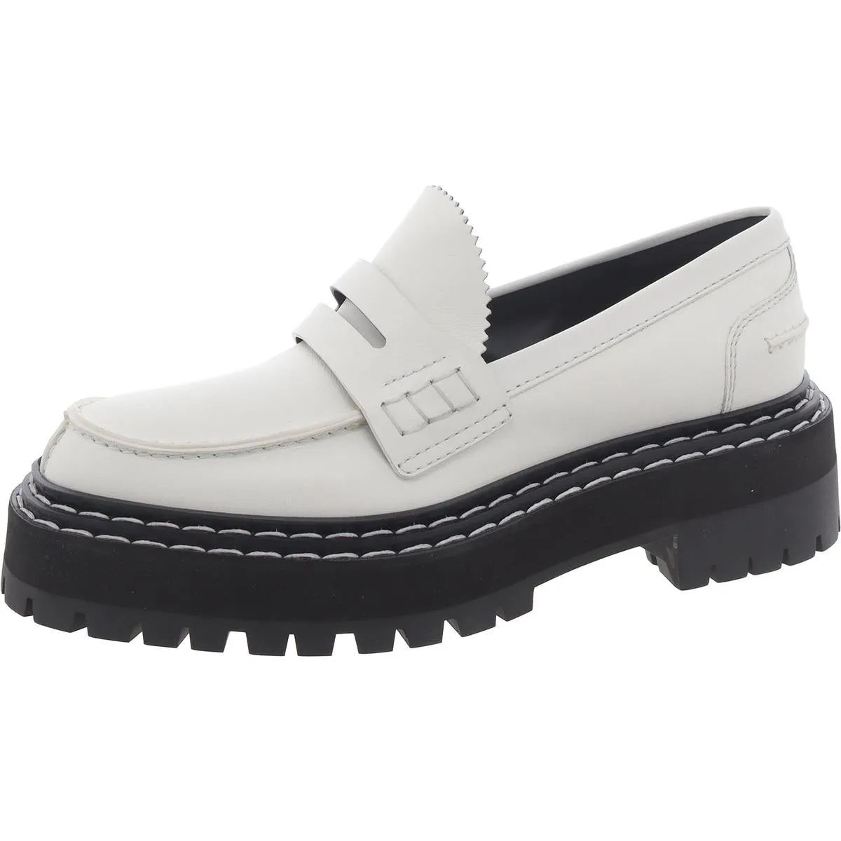 Lugsole Loafer Womens Leather Block Heel Loafers