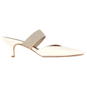 Malone Souliers Maisie Mule Sandals in Off-White Leather