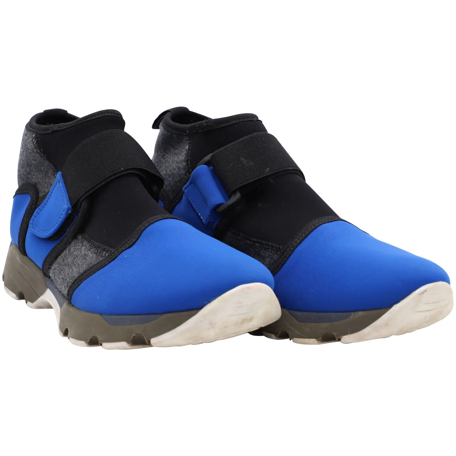 Marni Stretch Fabric Sock Velcro Sneakers in Blue Neoprene