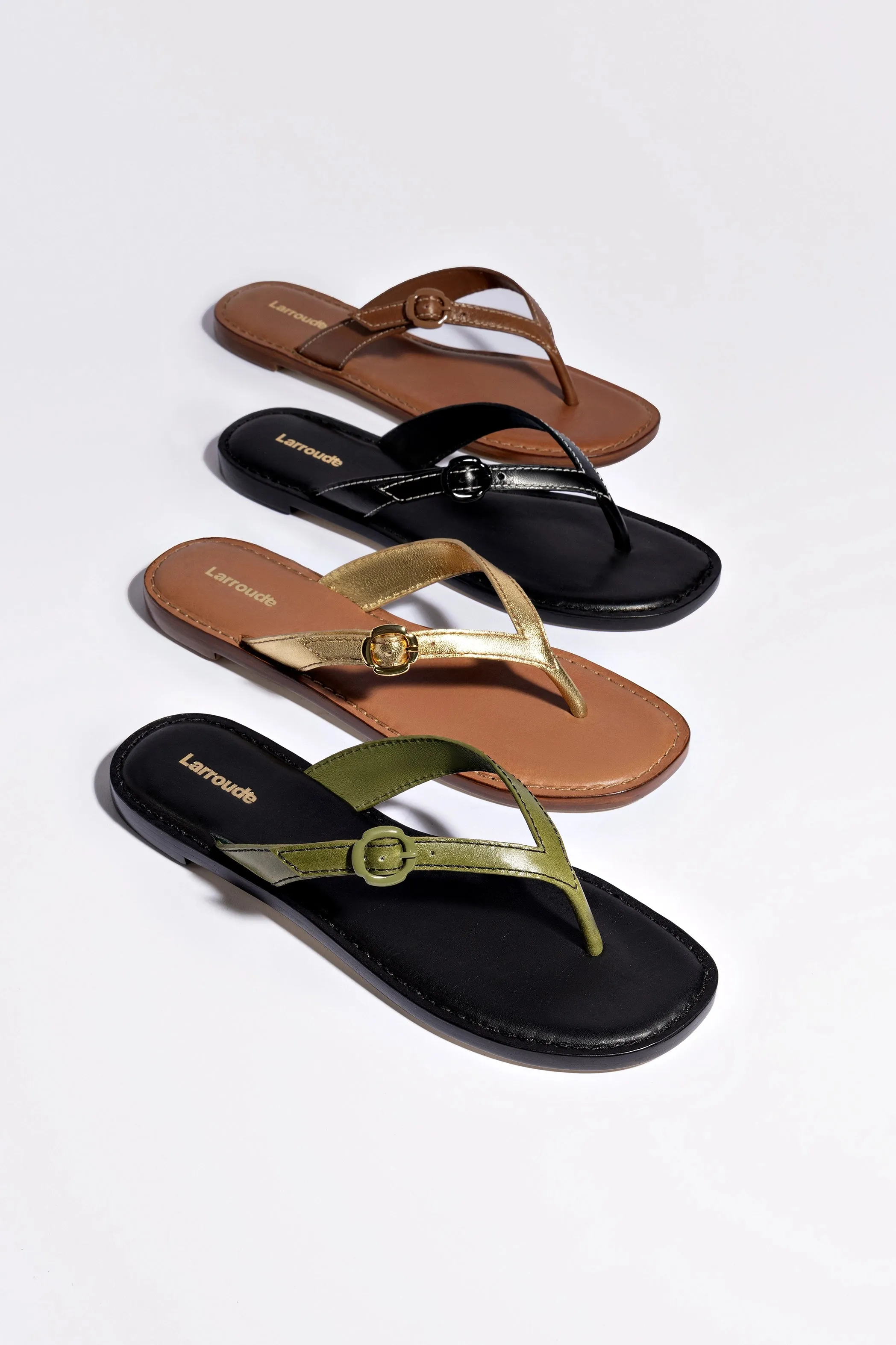 Mary Kate Flat Sandal In Caramel Leather