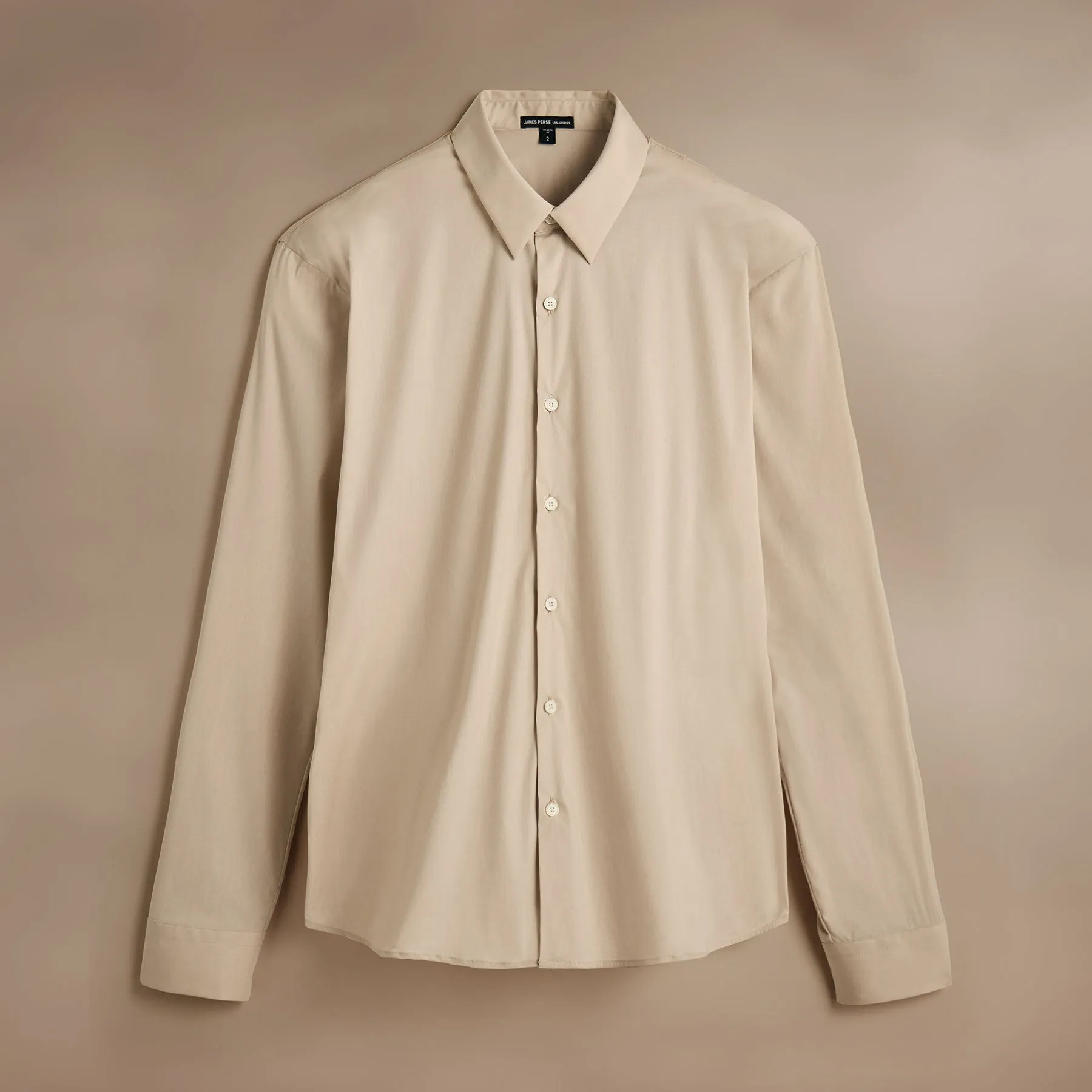 Matte Stretch Poplin Dress Shirt - Faint