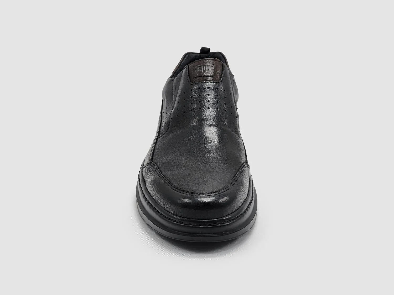 Men's Casual Slip-On Leather Shoes In Black