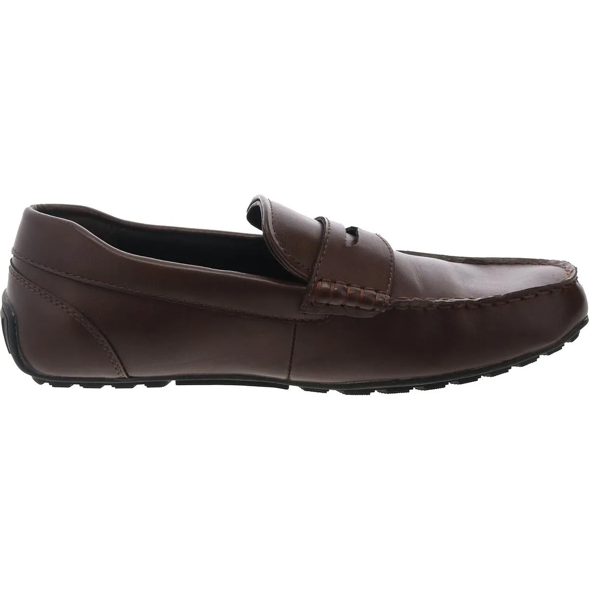 Mens Cushioned Footbed Faux Leather Loafers