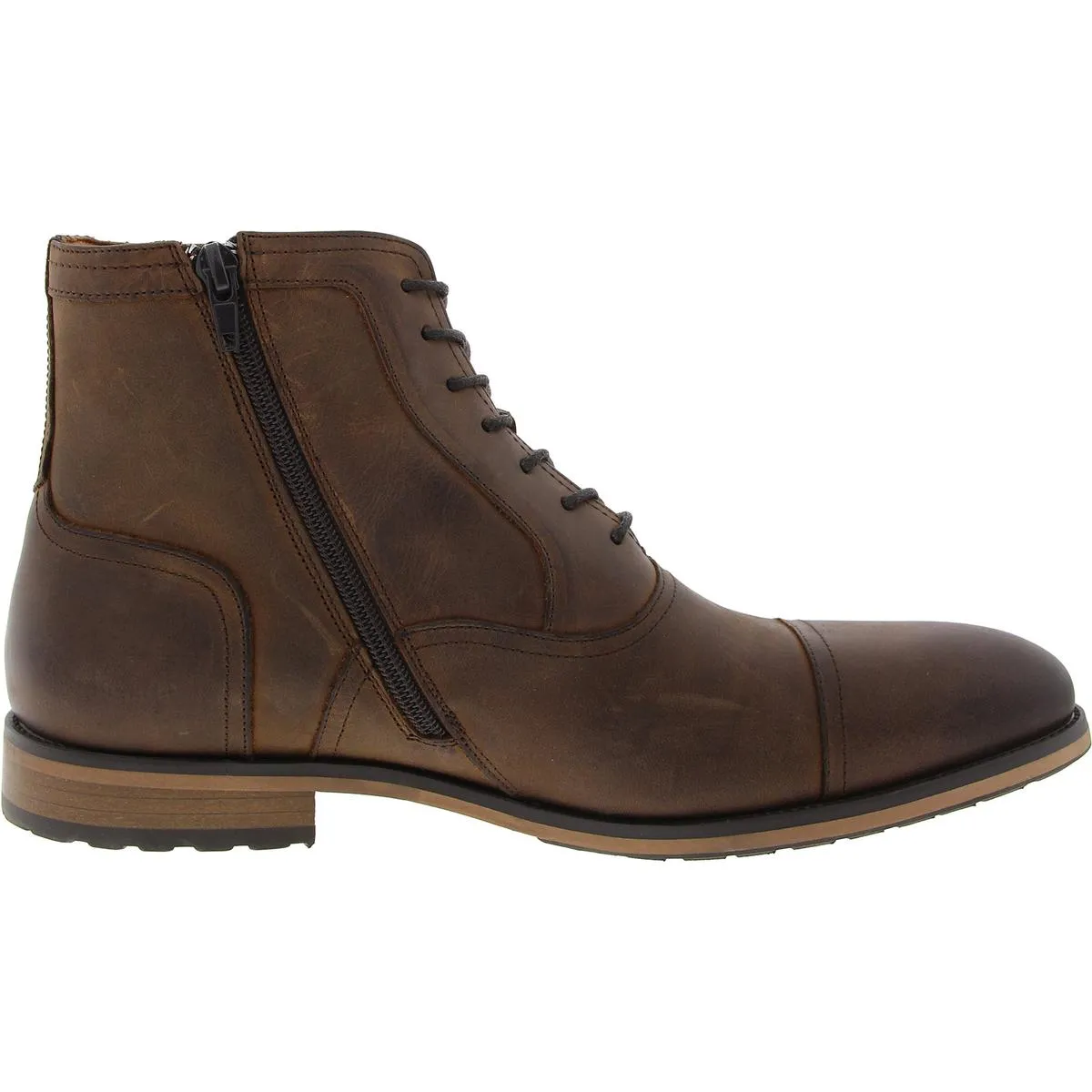 Mens Zipper Combat & Lace-Up Boots