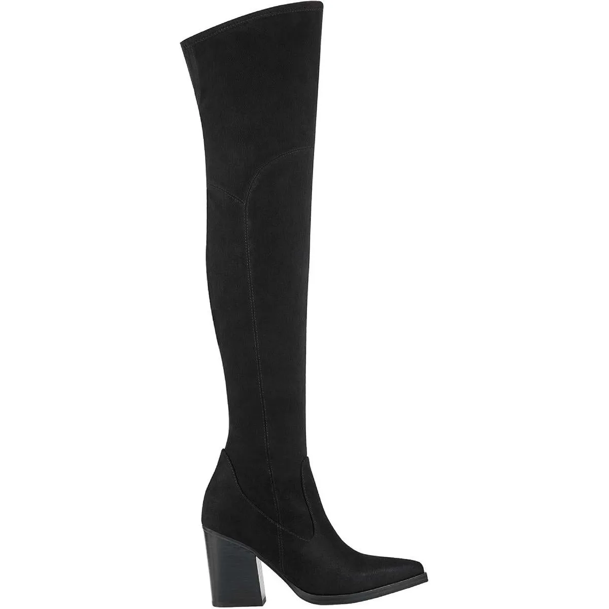 Meyana Womens Faux Suede Pointed Toe Over-The-Knee Boots