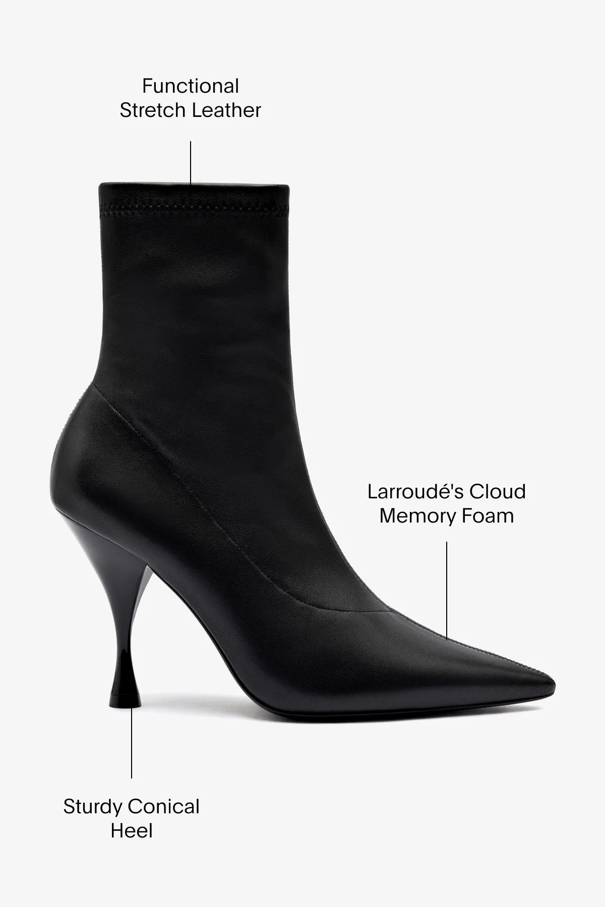 Mini Georgia Boot In Black Stretch Leather