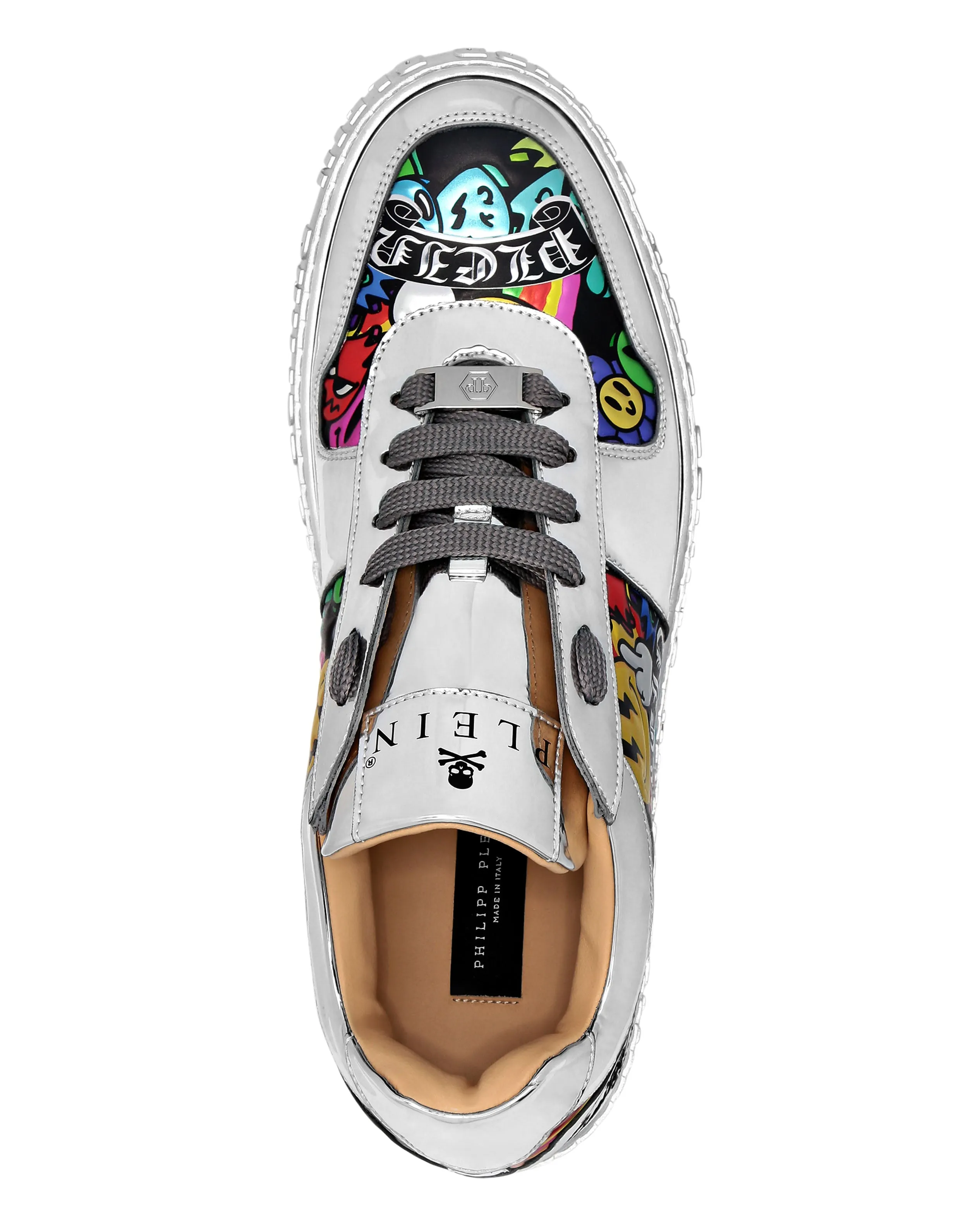 Mirror Leather Lo-Top Sneakers Smile