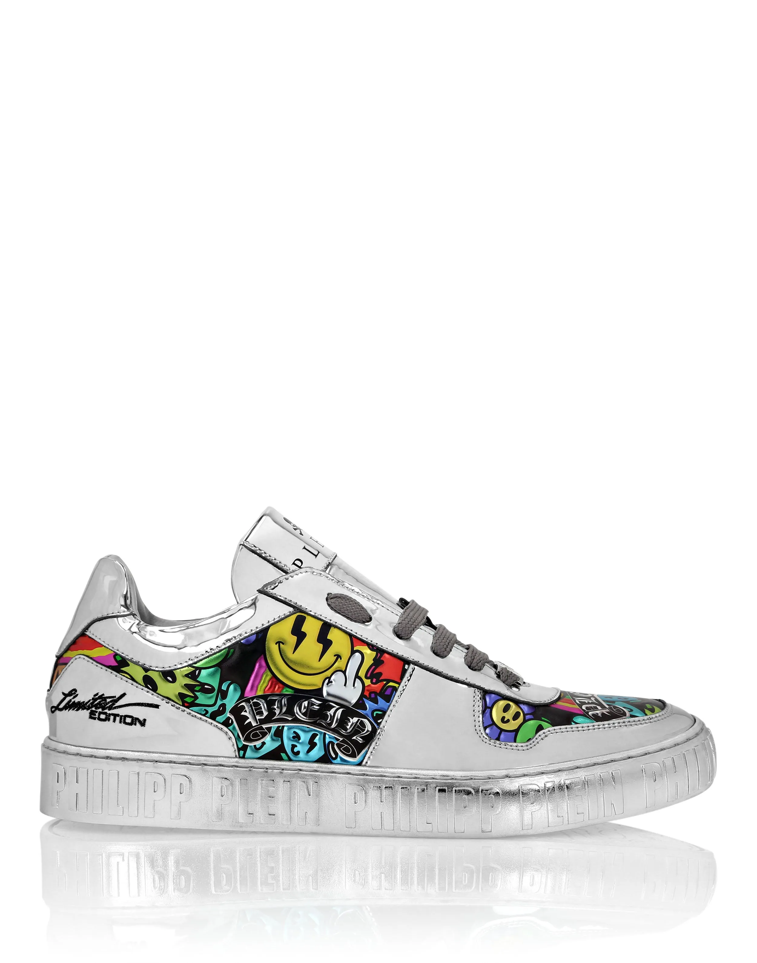 Mirror Leather Lo-Top Sneakers Smile