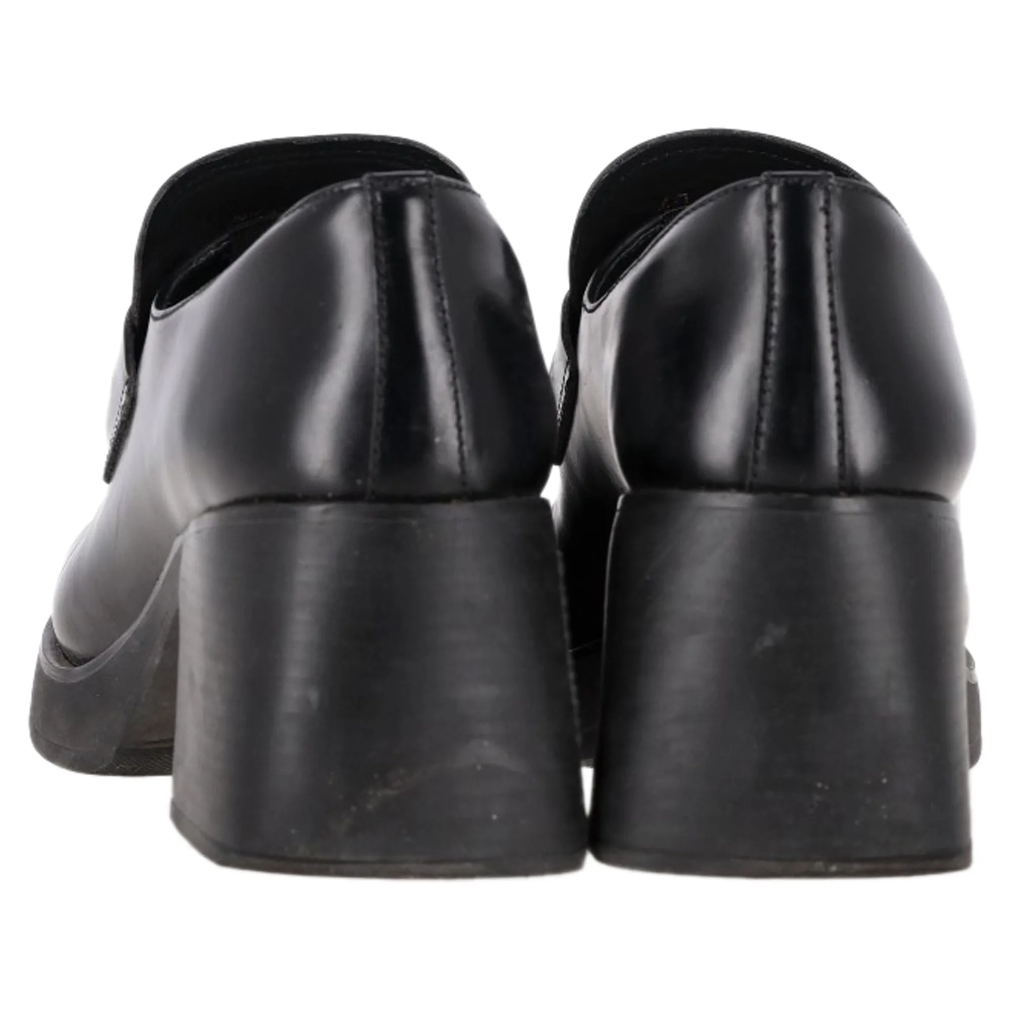 Miu Miu Chunky Penny Loafers in Black Leather