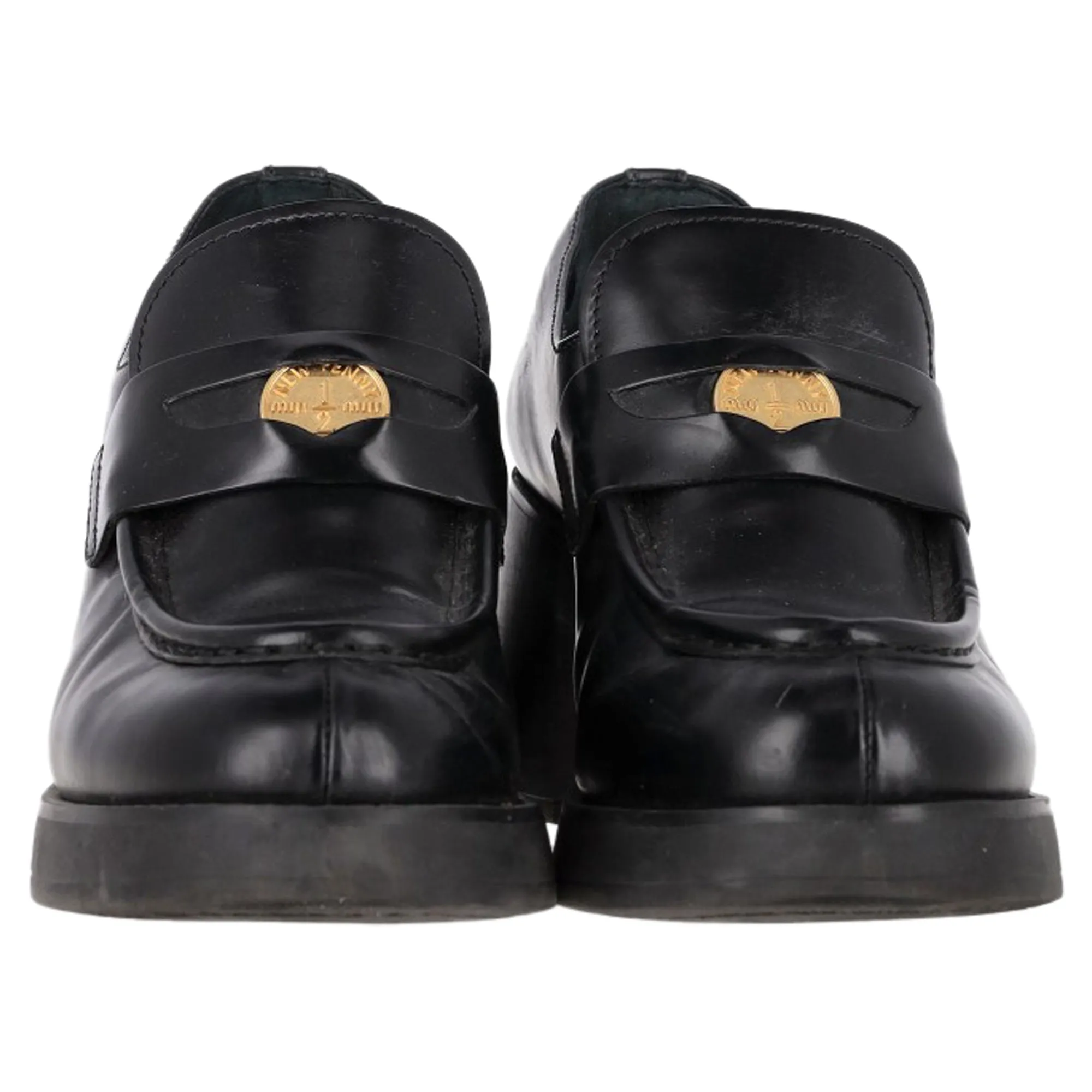 Miu Miu Chunky Penny Loafers in Black Leather