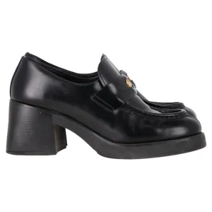 Miu Miu Chunky Penny Loafers in Black Leather